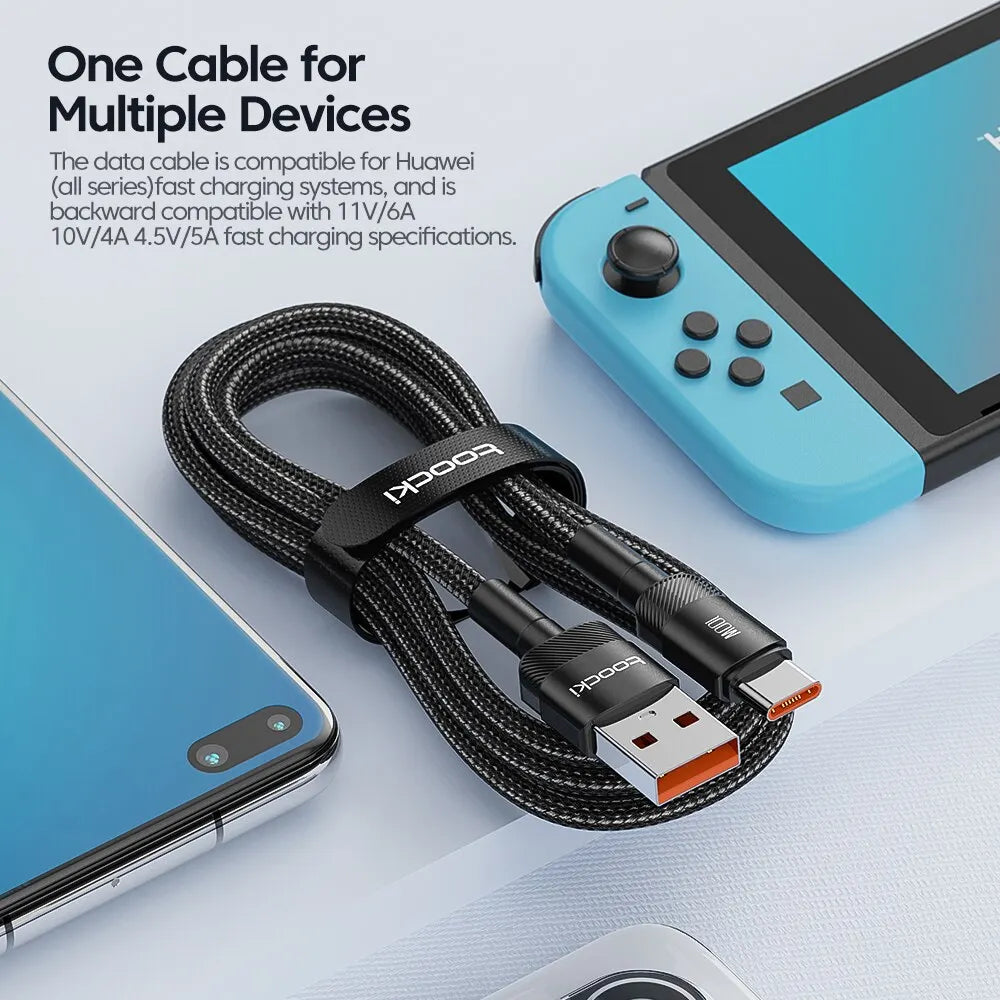 High-Speed USB Type C Fast Charging Cable for iPhone 15/14/13/12/11 & Huawei P40/P30 - Durable, Versatile, and Certified for Safety